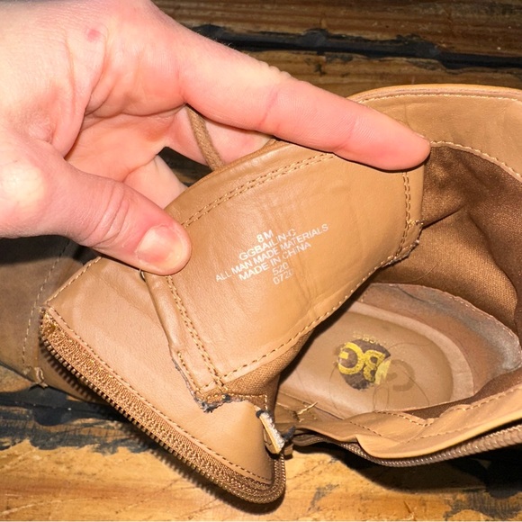 GUESS GBG Los Angeles Bailin zip up side tan faux leather ankle boot size 8 M!! - Picture 3 of 11